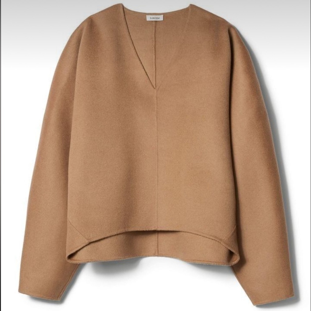 RARE Toteme Double Wool Cashmere Pullover in Black XXS